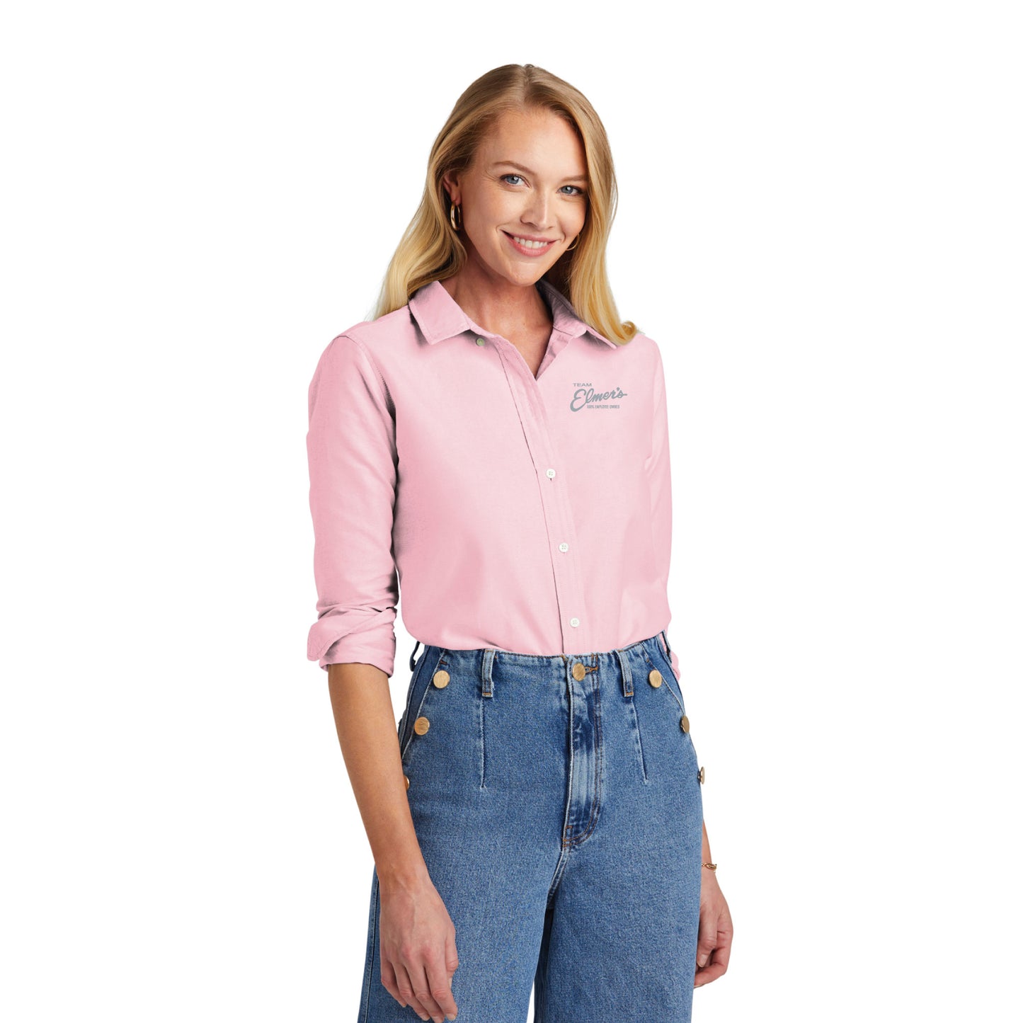 Team Elmer's Women's Modern Oxford Button-Up Shirt