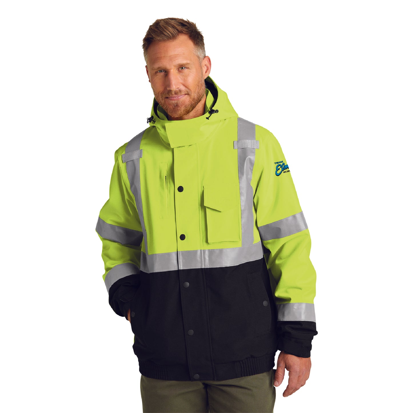 Team Elmer's Waterproof Insulated Ripstop Bomber Safety Jacket