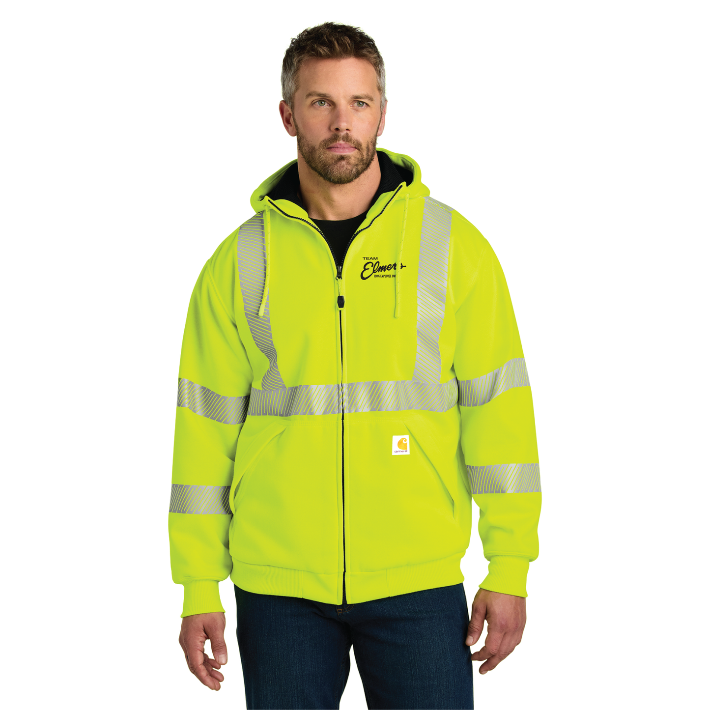 Team Elmer's Carhartt ANSI 107 Class 3 Lined Full-Zip Sweatshirt