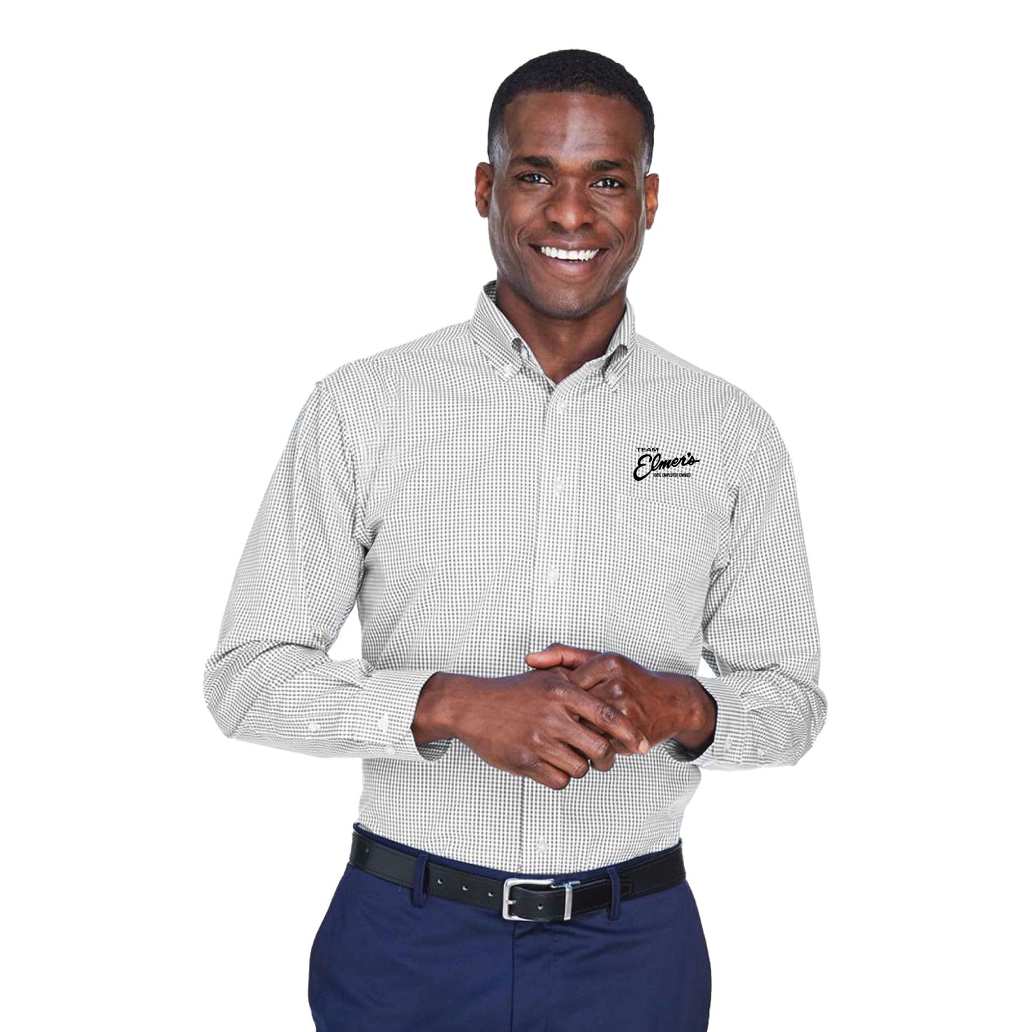 Team Elmer's Men's Gingham Button-Up Shirt