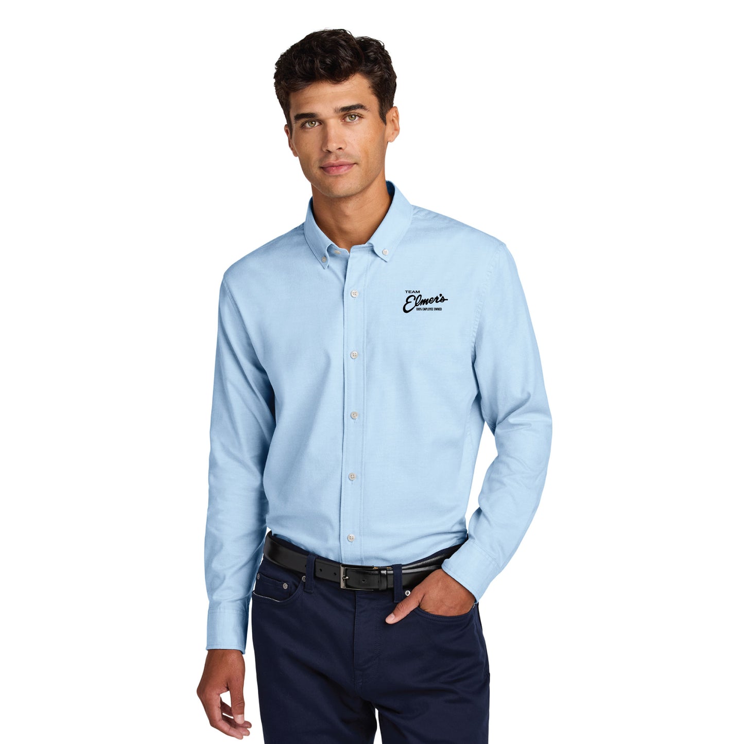 Team Elmer's Men's Modern Oxford Button-Up Shirt