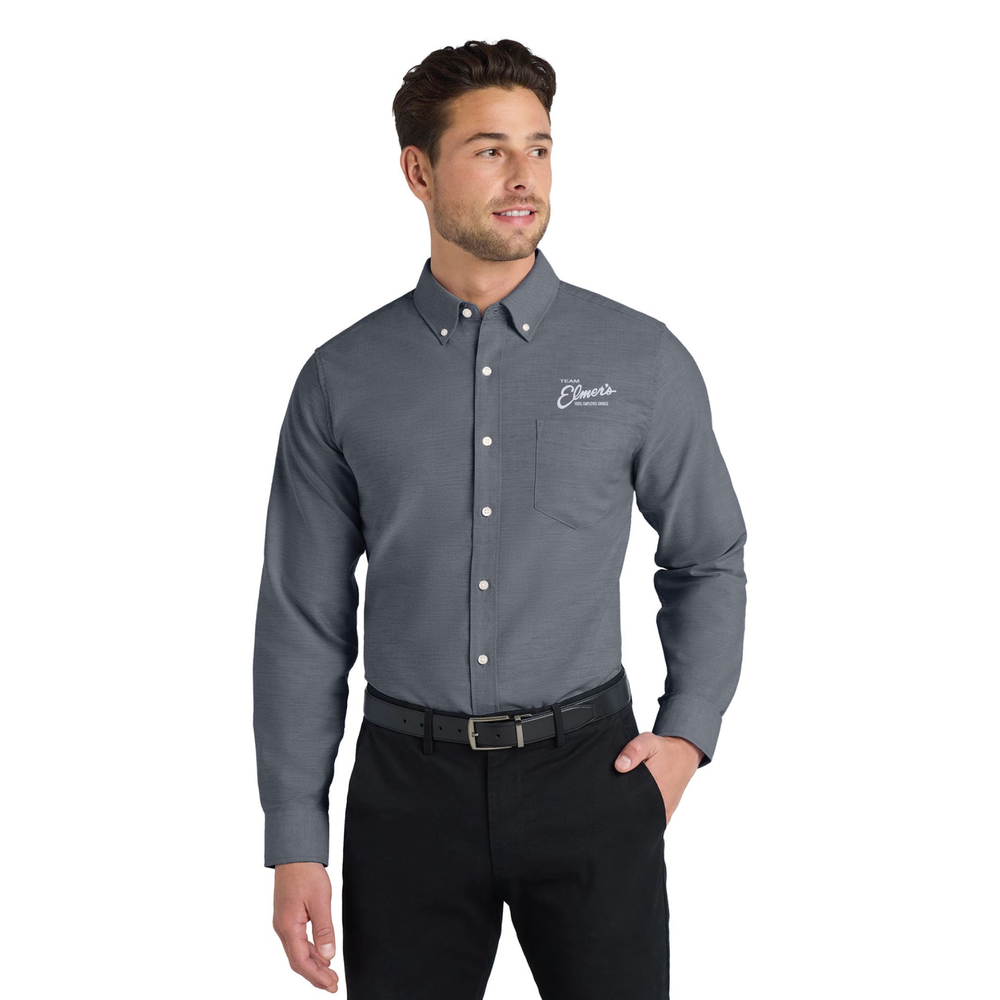 Team Elmer's Men's TALL Modern Oxford Button-Up Shirt