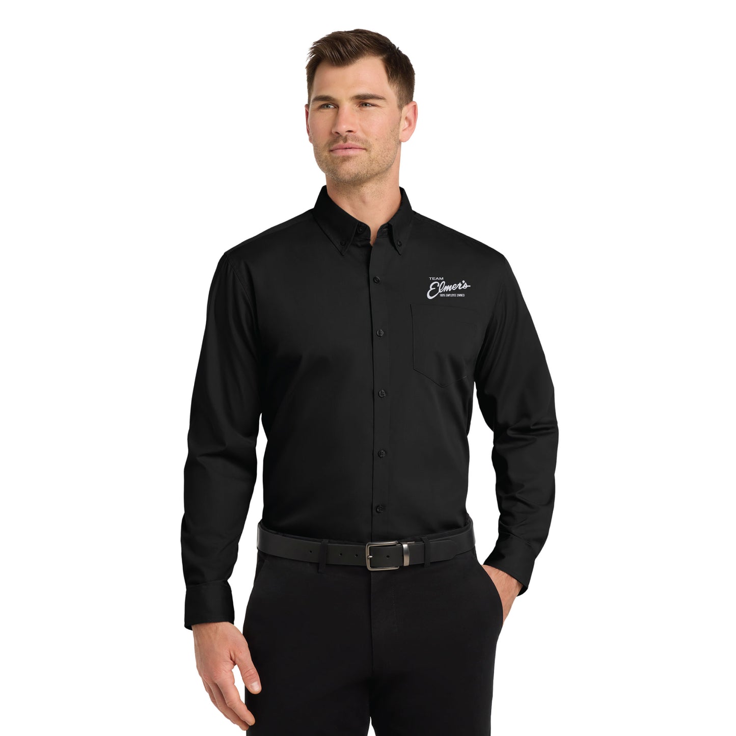 Team Elmer's Men's TALL Long Sleeve Carefree Poplin Shirt
