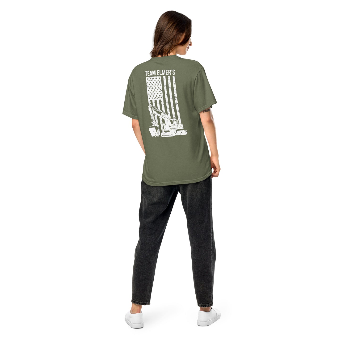 Team Elmer's Excavator Flag | Unisex Heavyweight T-Shirt