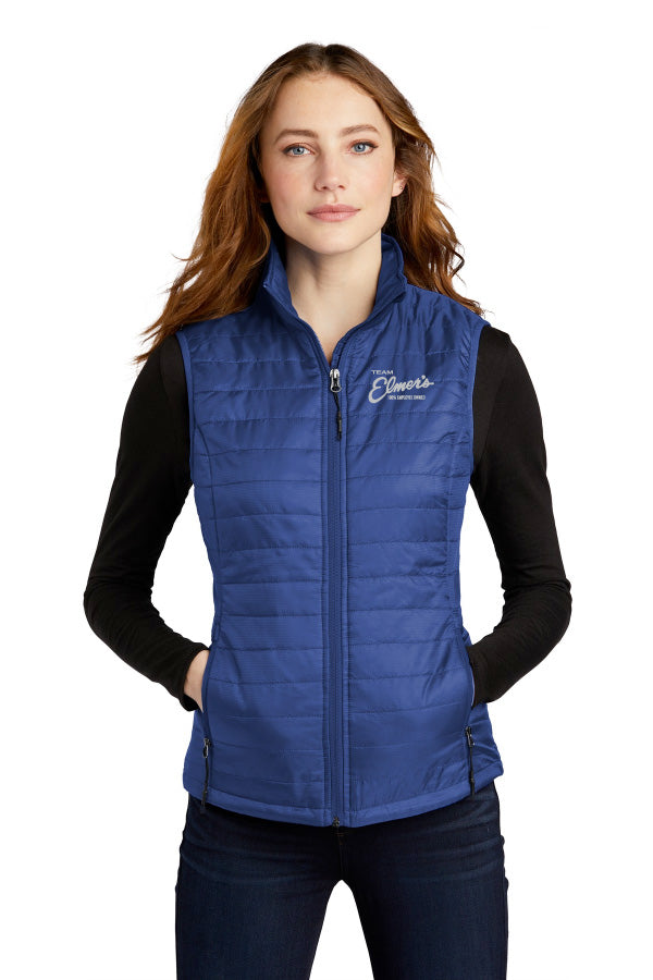 Team Elmer's Ladies Packable Puffy Vest