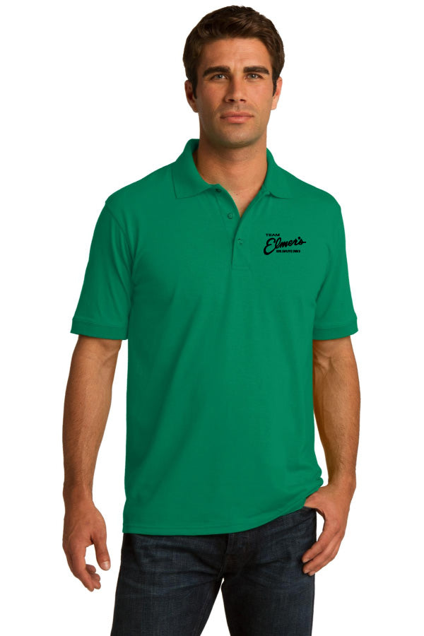 Team Elmer's Embroidered Mens Core Blend Jersey Knit Polo