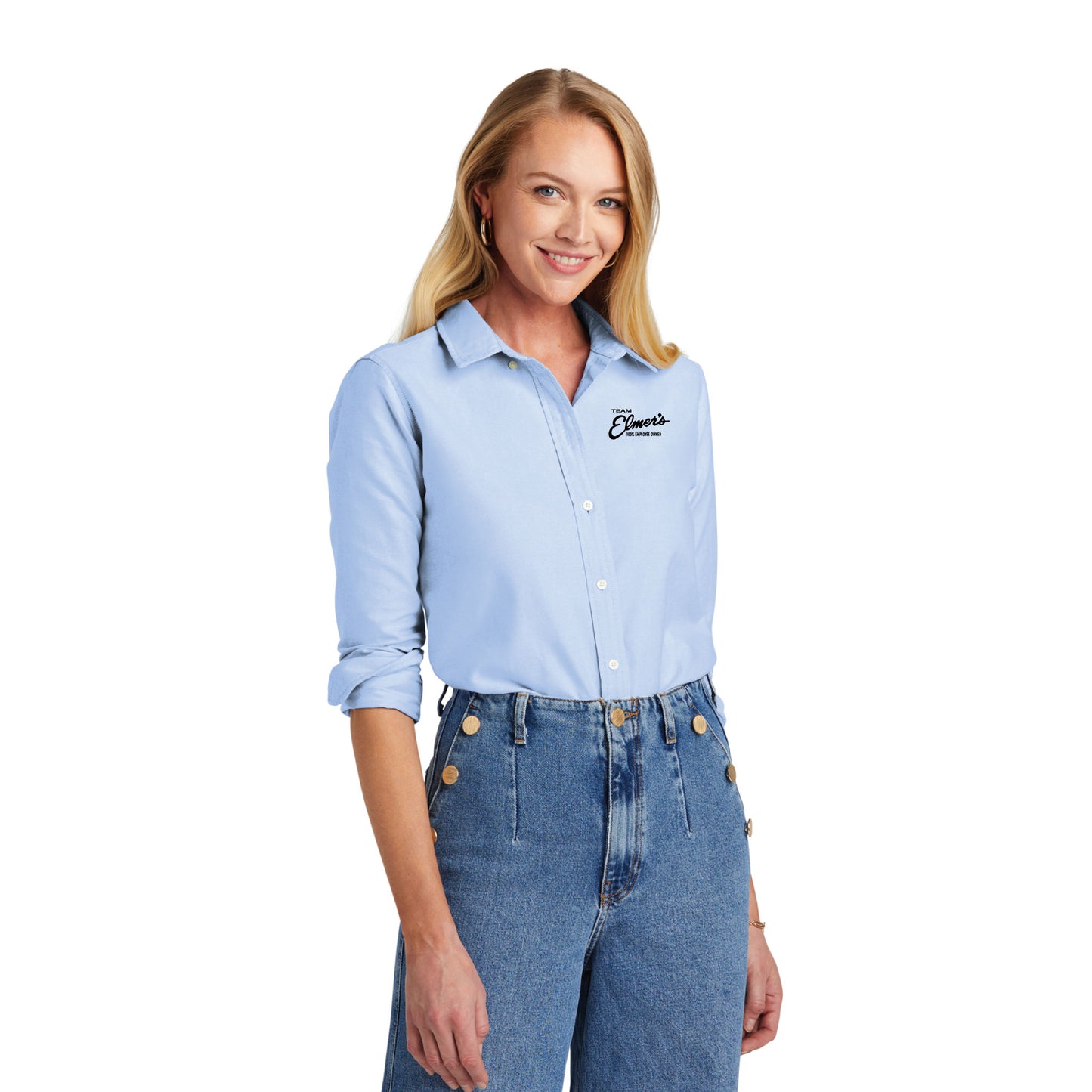Team Elmer's Women's Modern Oxford Button-Up Shirt
