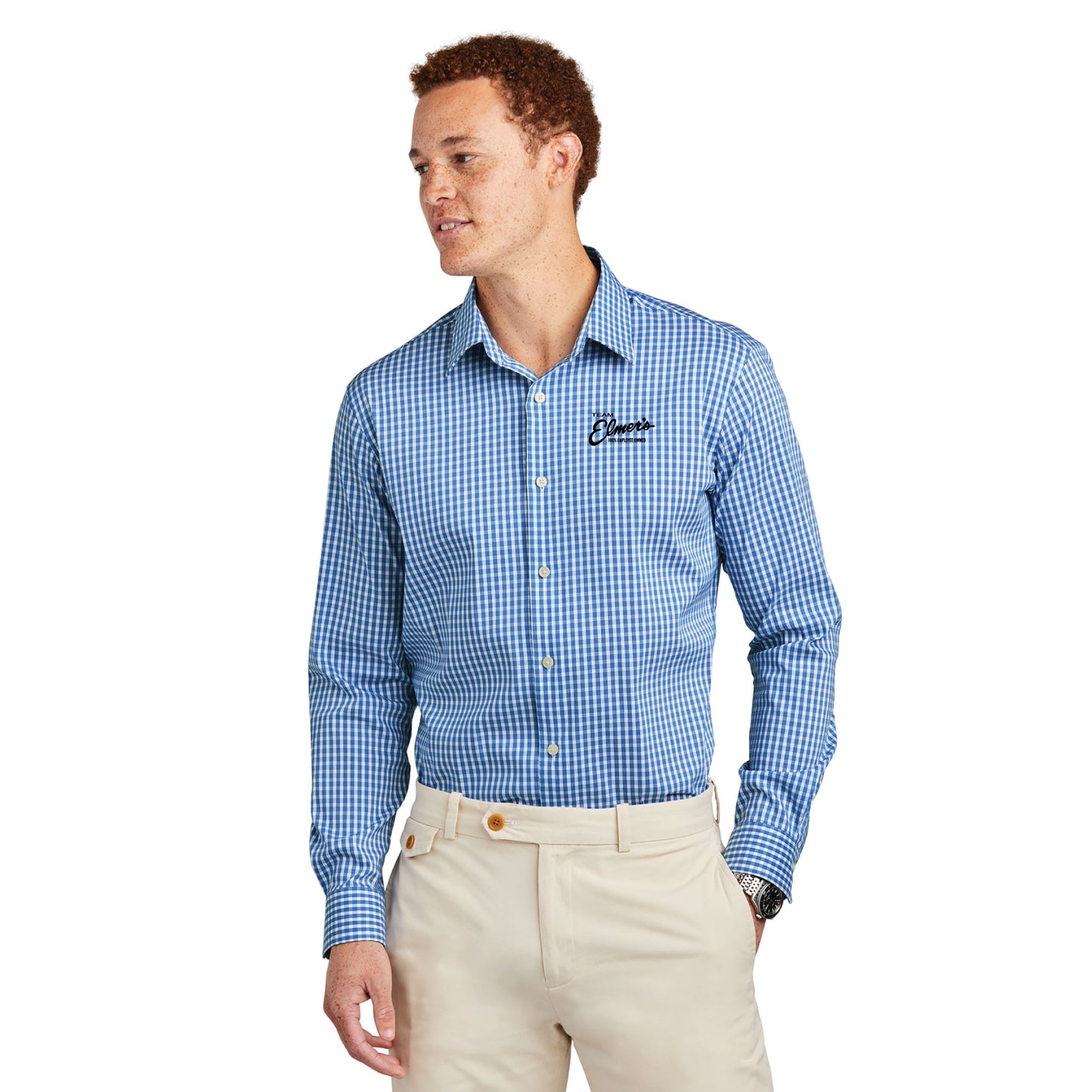 Team Elmer's Men's Patterned Button-Up Shirt