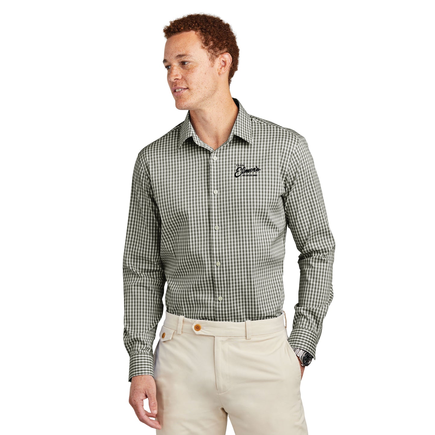 Team Elmer's Men's Patterned Button-Up Shirt