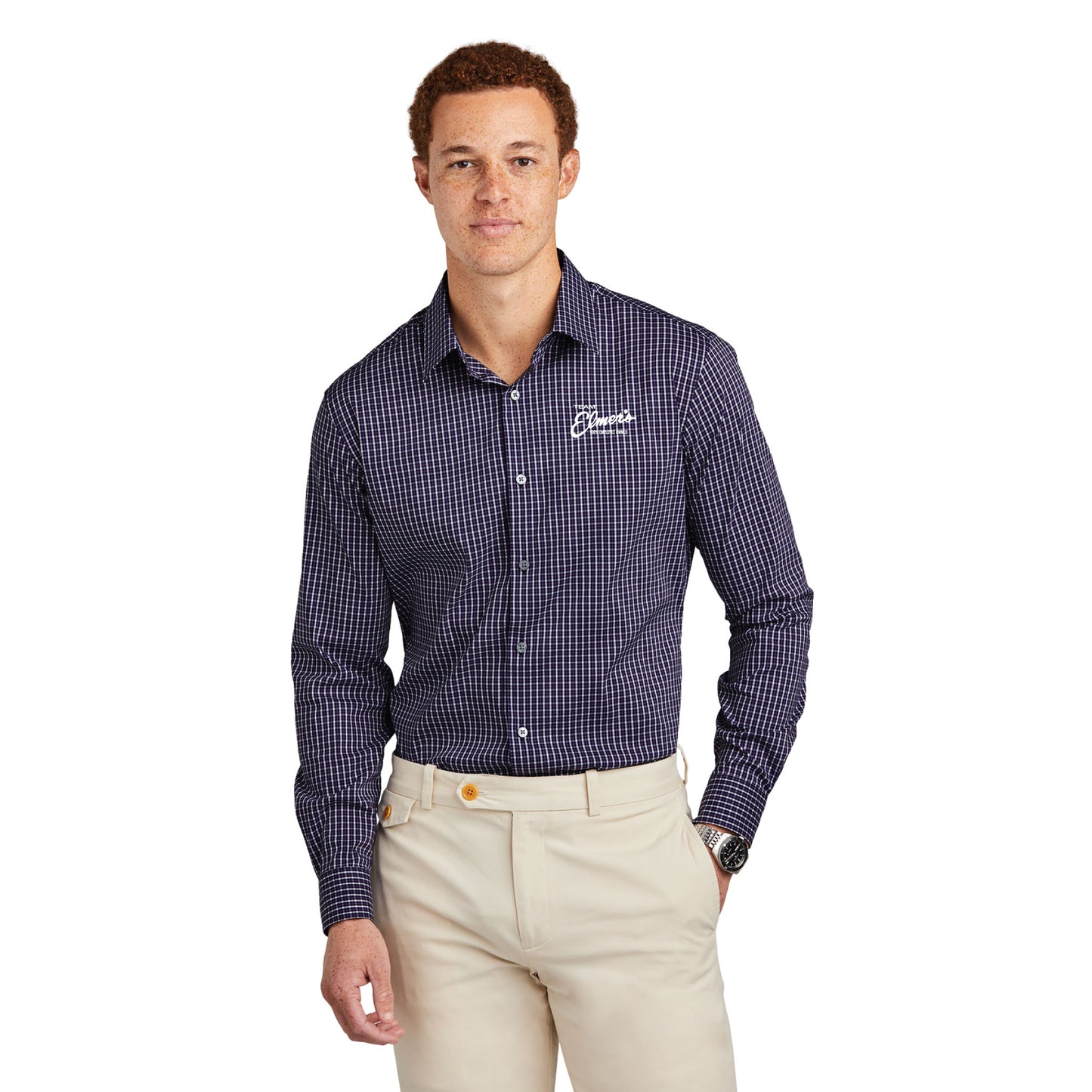Team Elmer's Men's Patterned Button-Up Shirt