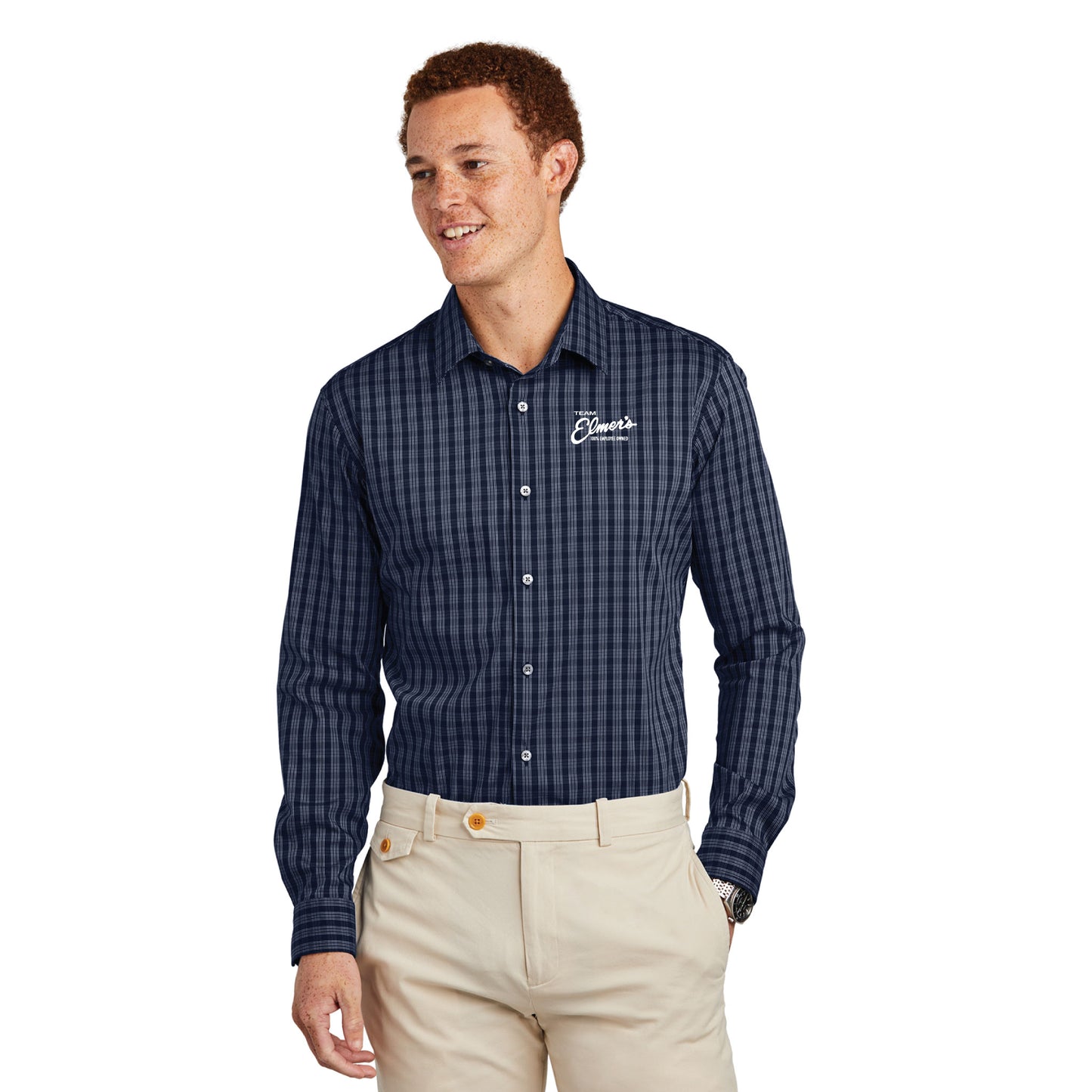 Team Elmer's Men's Patterned Button-Up Shirt