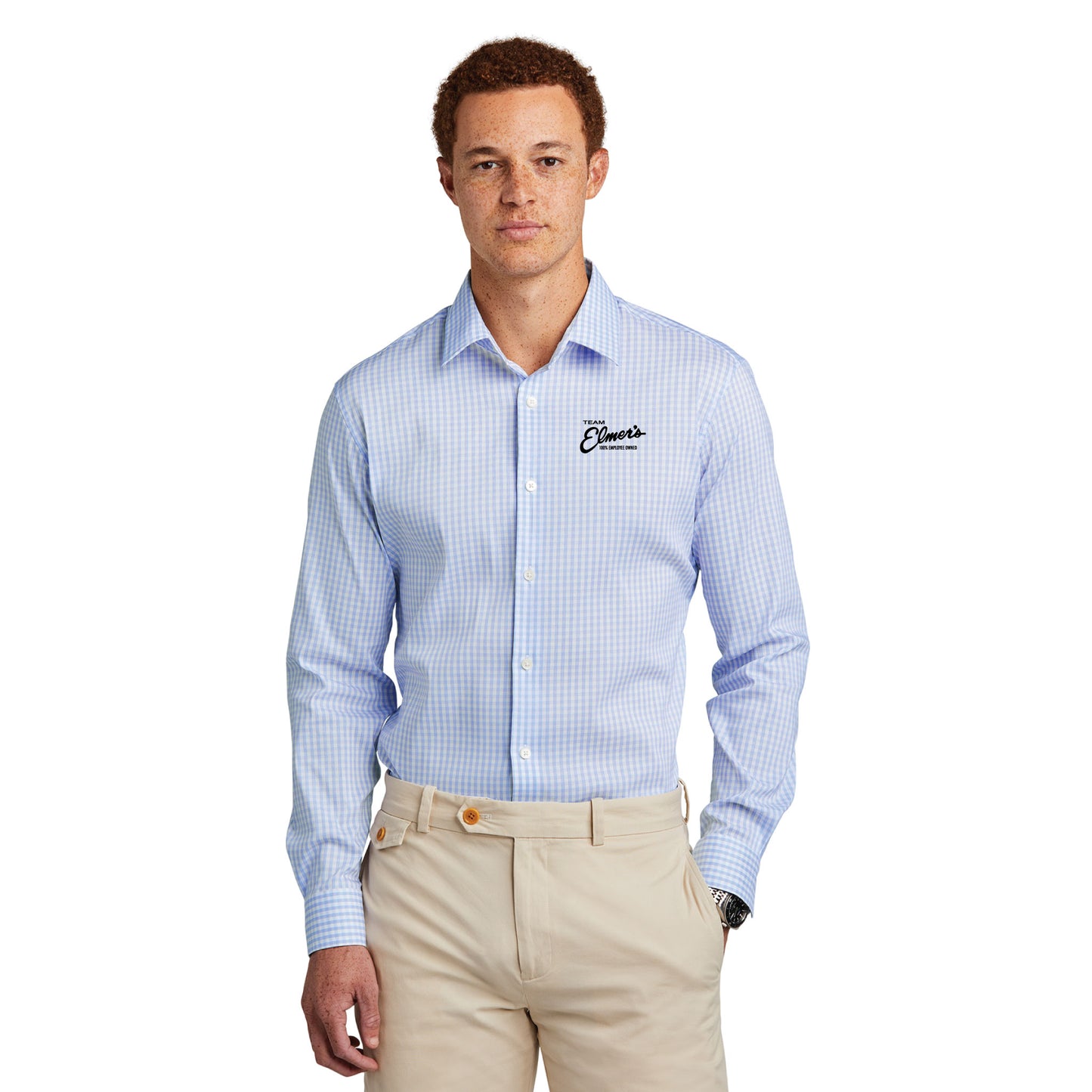 Team Elmer's Men's Patterned Button-Up Shirt
