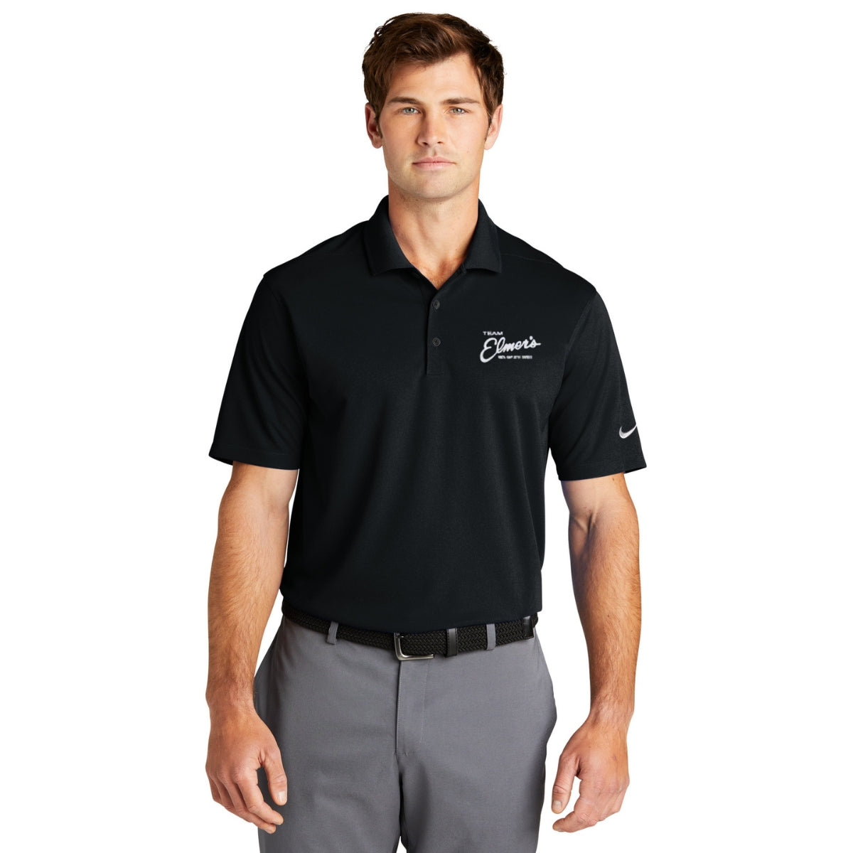 Team Elmer's Embroidered Nike Mens Dri-FIT Micro Pique 2 Polo