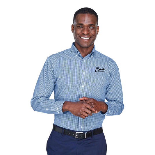 Team Elmer's Men's Gingham Button-Up Shirt