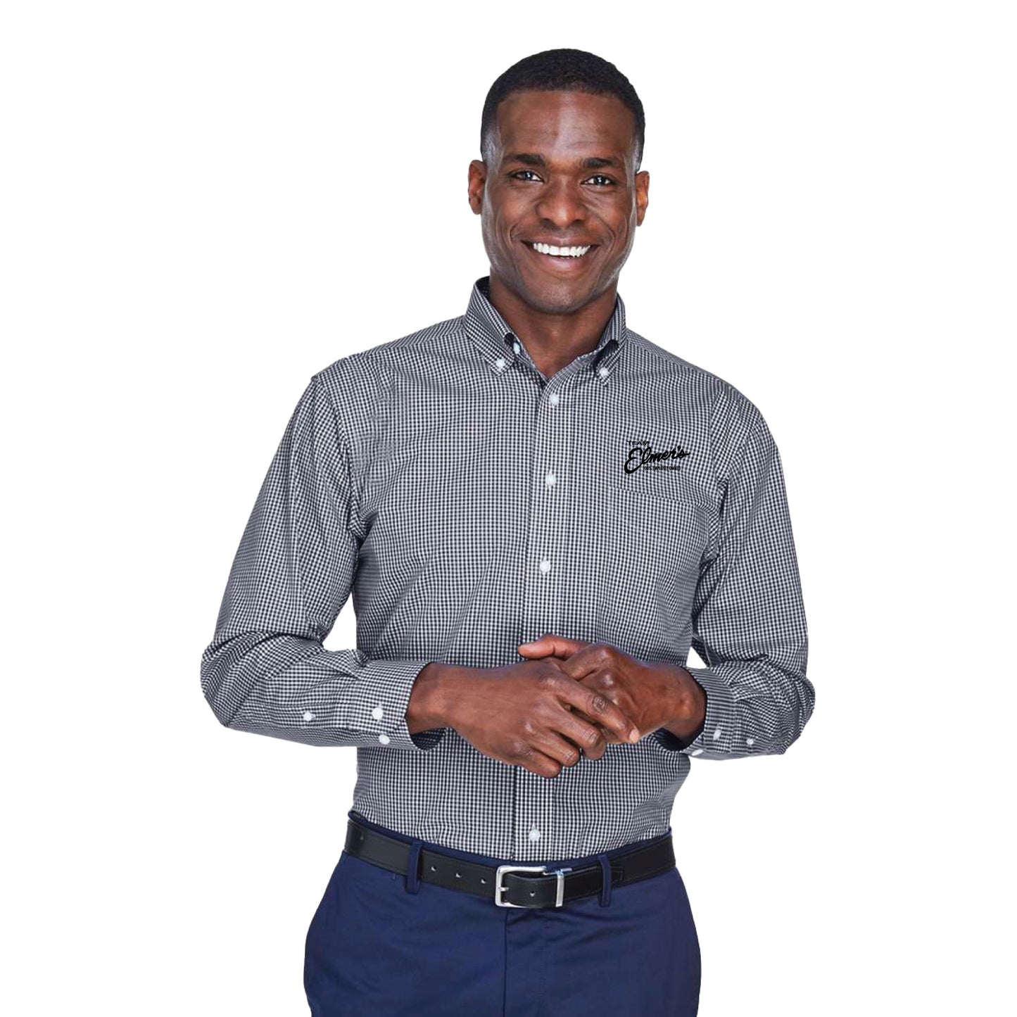 Team Elmer's Men's Gingham Button-Up Shirt