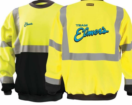 Team Elmer's Black Bottom Reflective Crewneck Sweatshirt ANSI Class 3