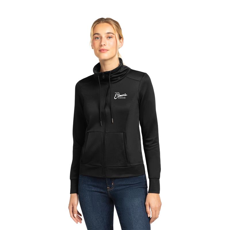 Team Elmer's Women's Performance Terry Full-Zip Cowl-Neck
