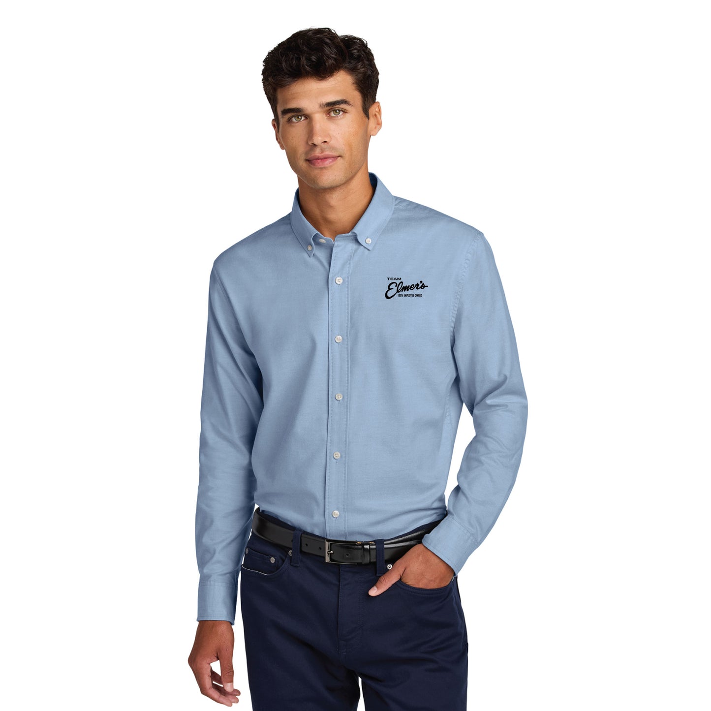 Team Elmer's Men's Modern Oxford Button-Up Shirt