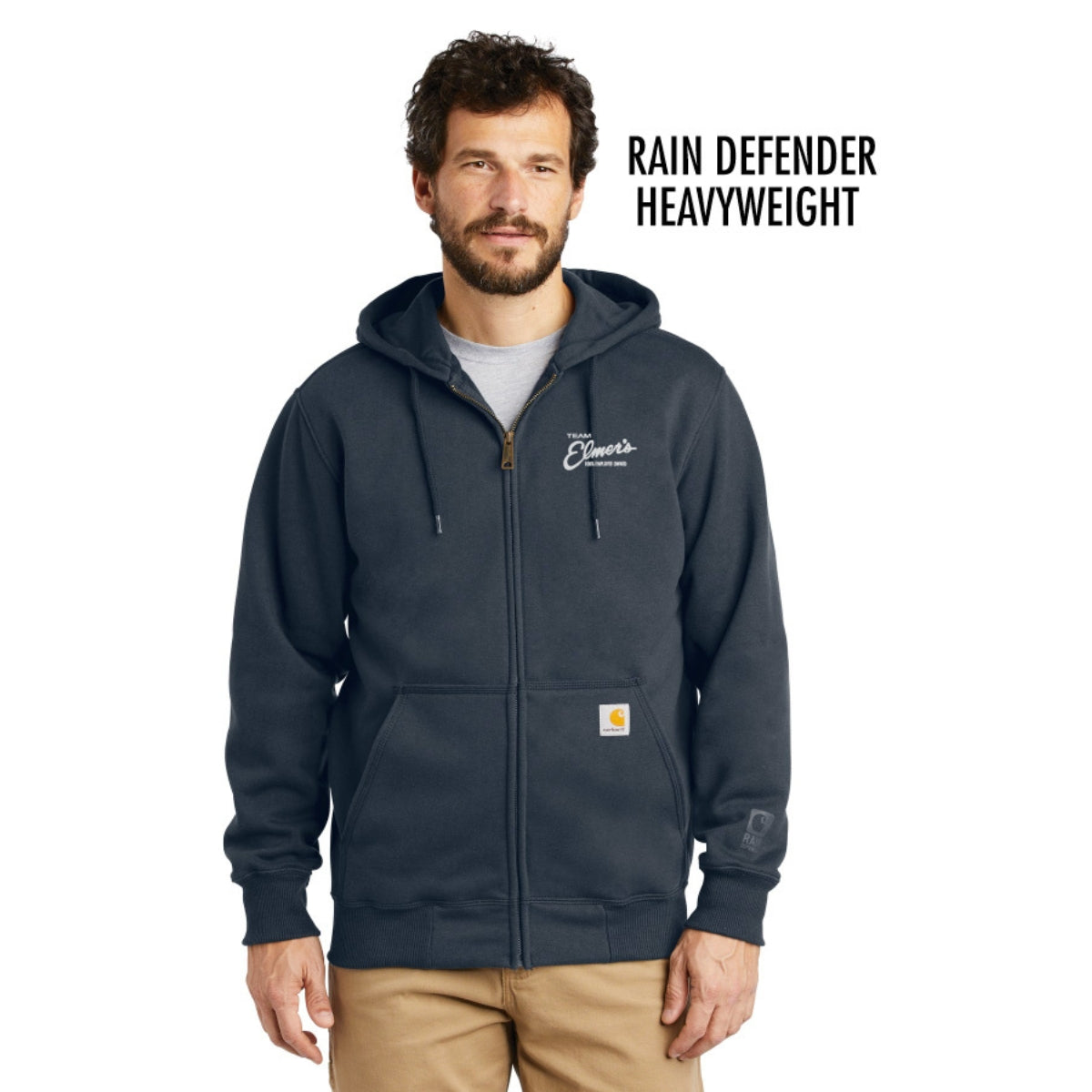 Team Elmer's Carhartt Rain Defender Paxton Heavyweight Hooded Zip-Front Sweatshirt
