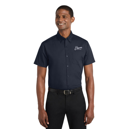 Team Elmer's Men's Short Sleeve Carefree Poplin Shirt