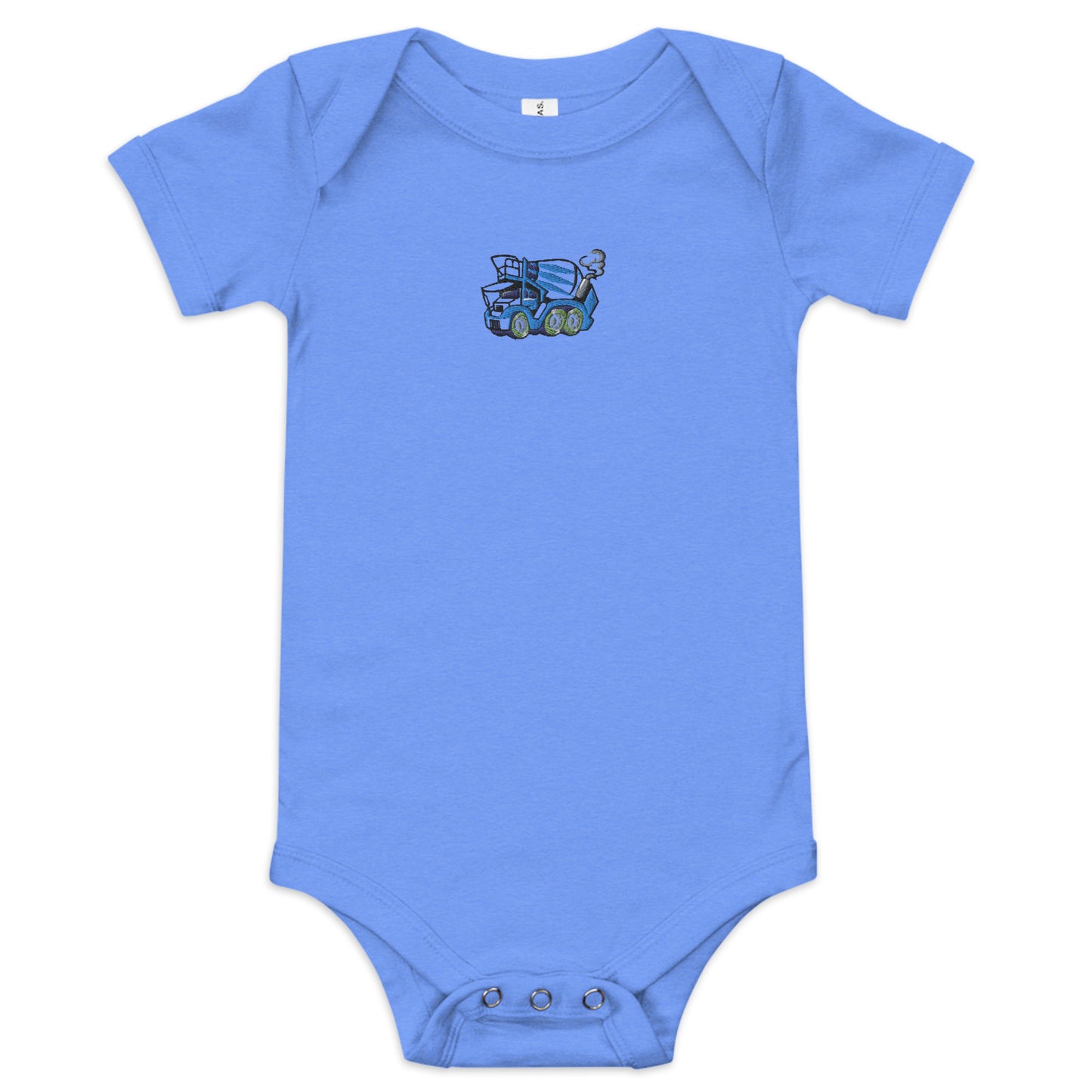 Embroidered Concrete Mixer Short Sleeve Onesie