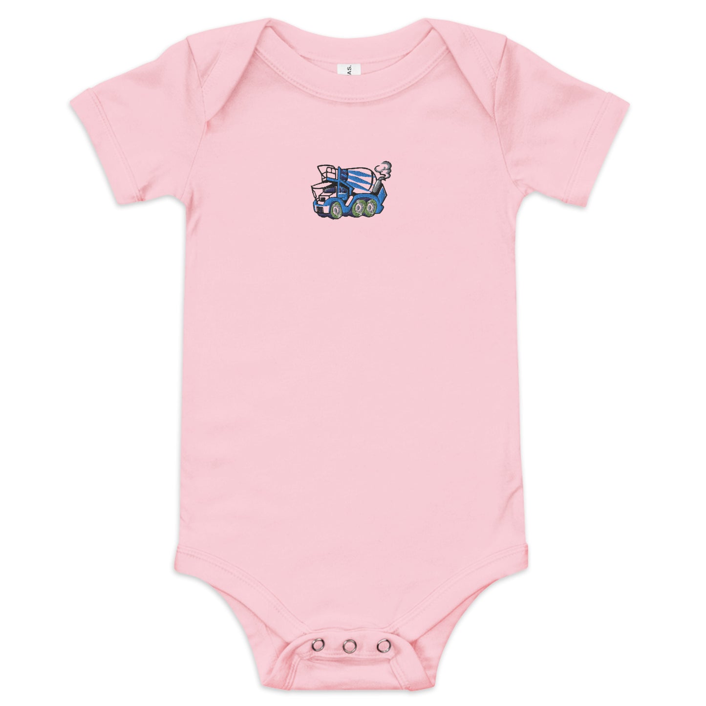 Embroidered Concrete Mixer Short Sleeve Onesie