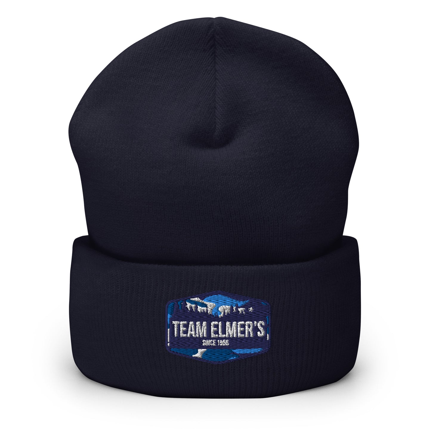 Team Elmer's Blueberry Camo Embroidered Cuffed Beanie