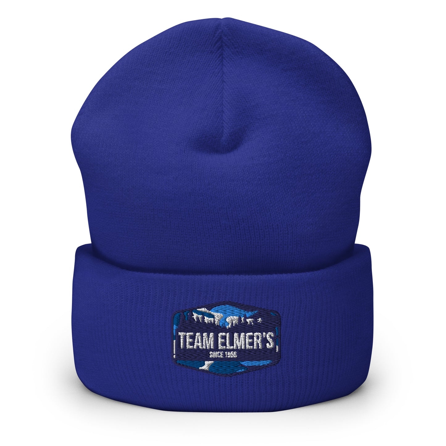 Team Elmer's Blueberry Camo Embroidered Cuffed Beanie