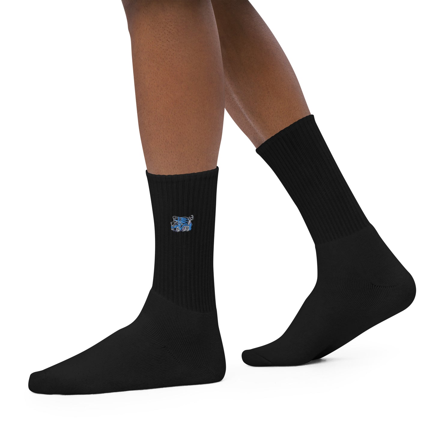 Concrete Mixer Embroidered Socks