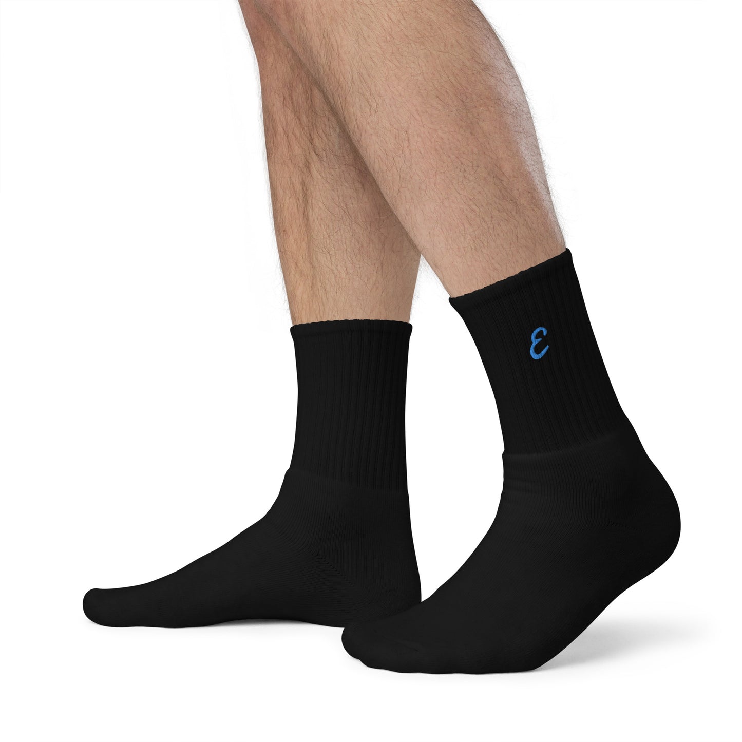 "E" Embroidered Socks