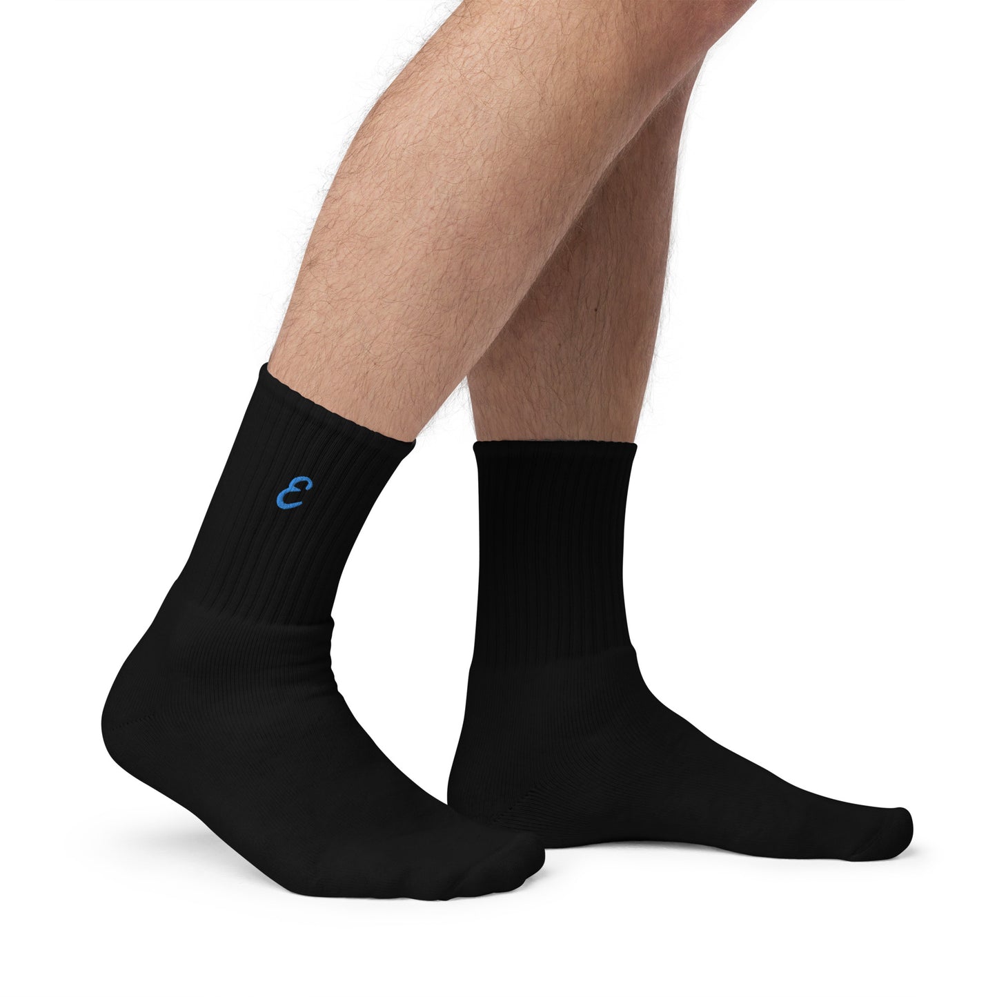 "E" Embroidered Socks