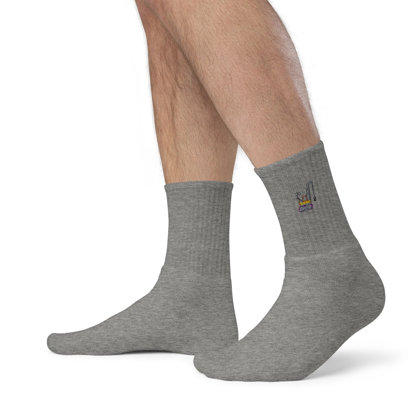 Crane Embroidered Socks