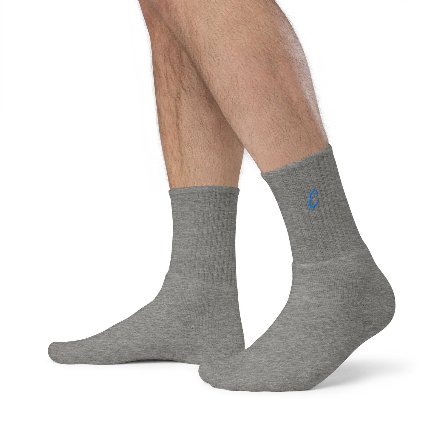 "E" Embroidered Socks