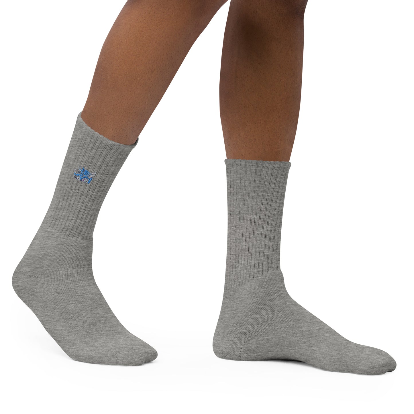 Concrete Mixer Embroidered Socks