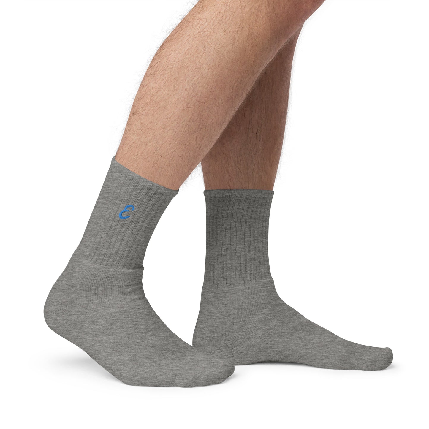 "E" Embroidered Socks