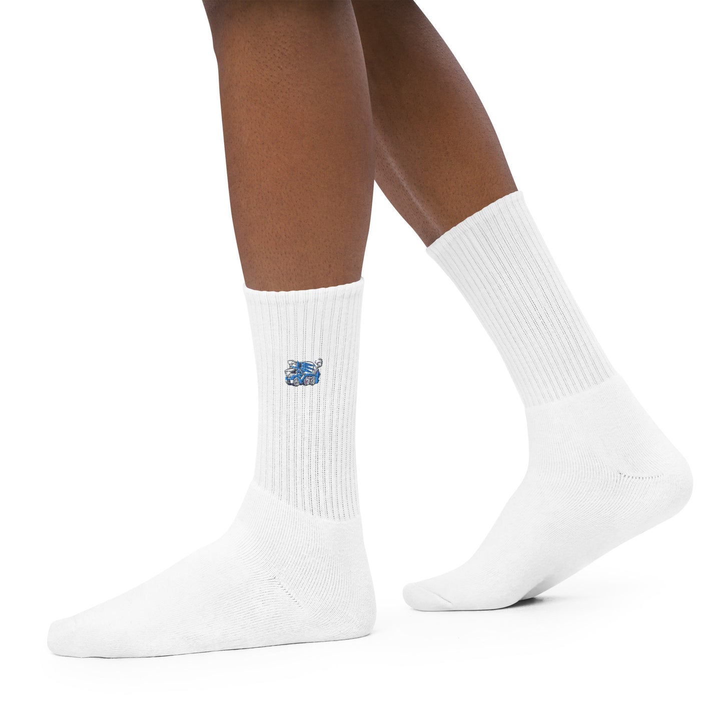 Concrete Mixer Embroidered Socks