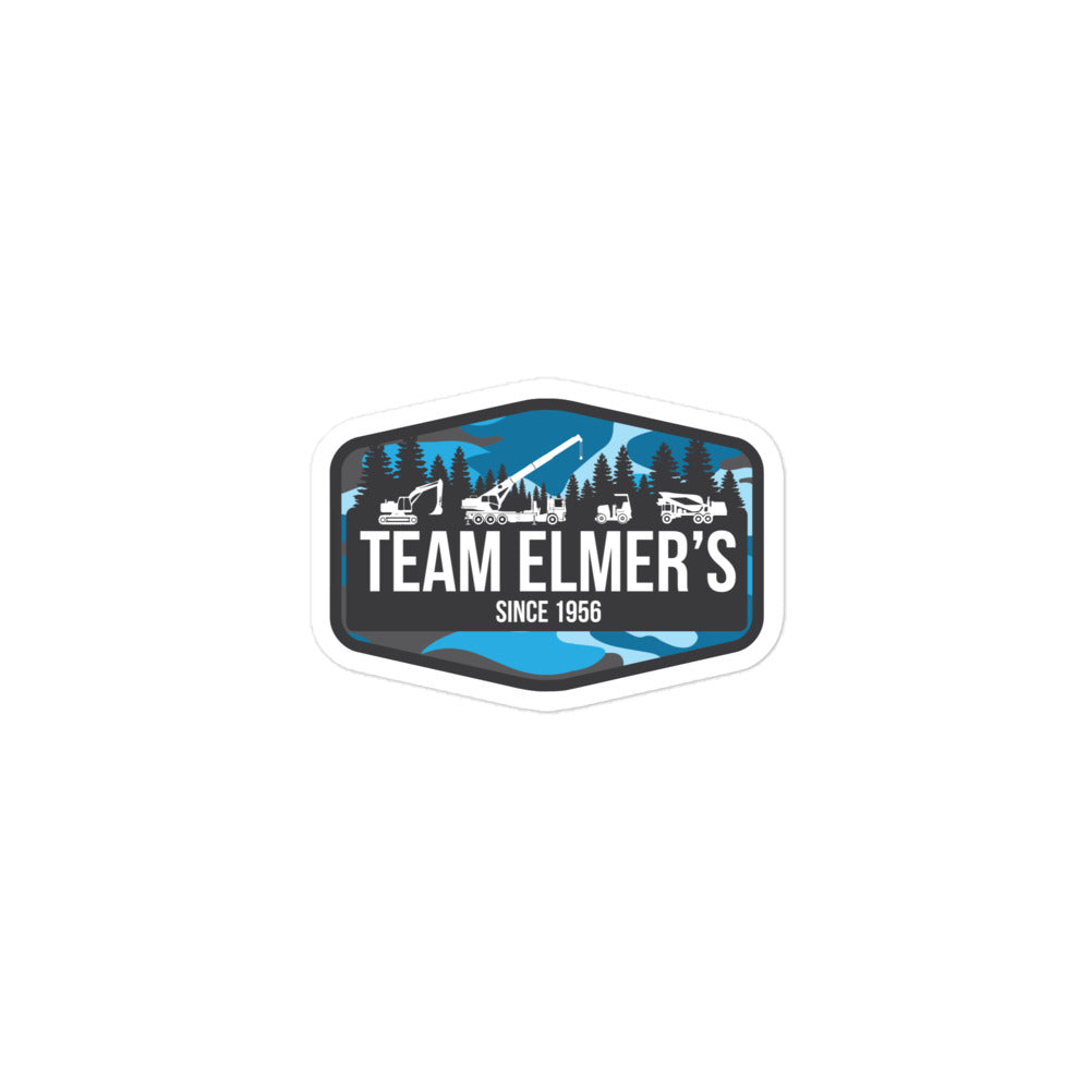 Team Elmer's Blueberry Camo Equipment Badge Sticker