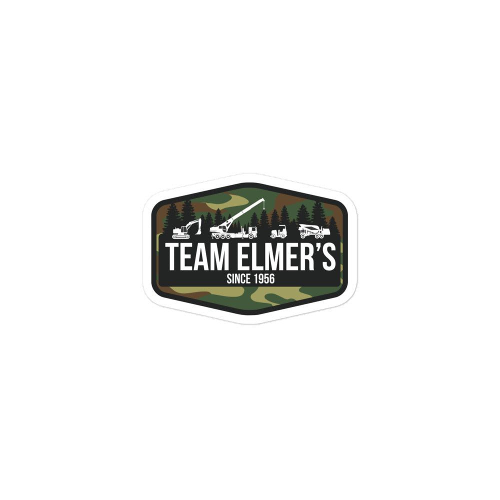 Team Elmer's Traditional Camo Equipment Badge Sticker