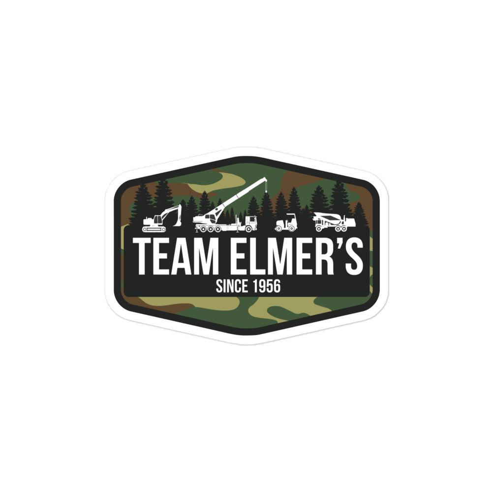 Team Elmer's Traditional Camo Equipment Badge Sticker