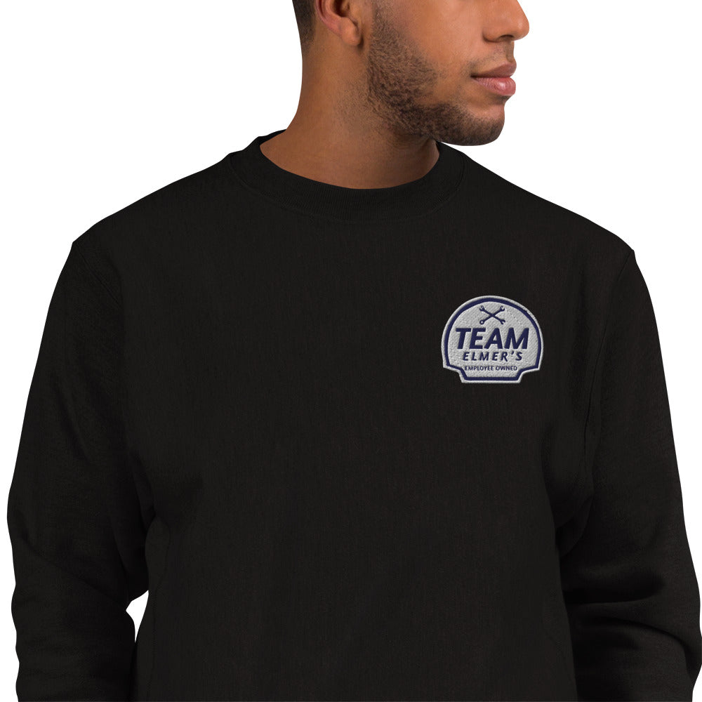 Team Elmer's Skull & Wrench Bones Embroidered Champion Crew Sweatshirt