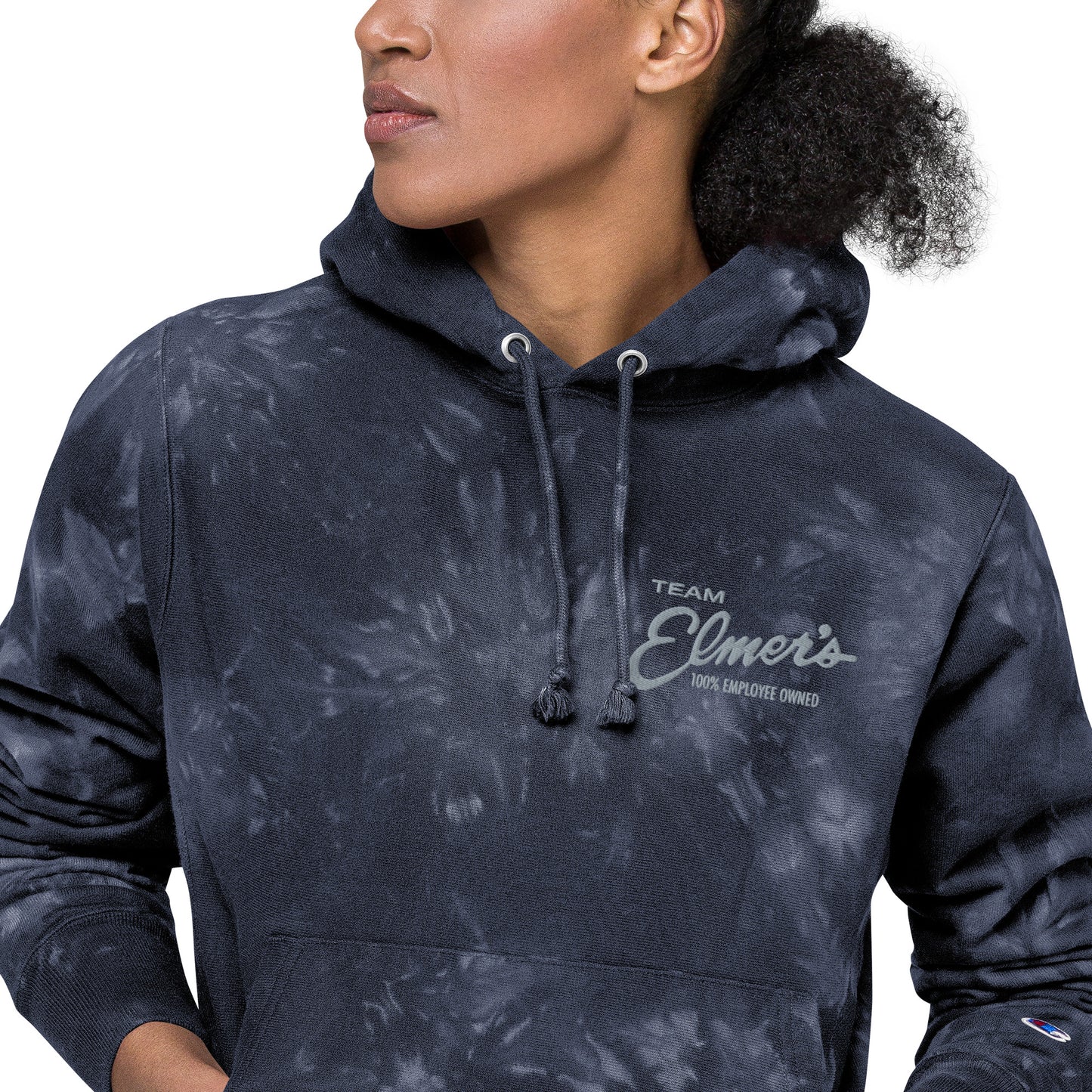 Team Elmer's Left Chest Unisex Champion Tie Dye Heavyweight Hoodie