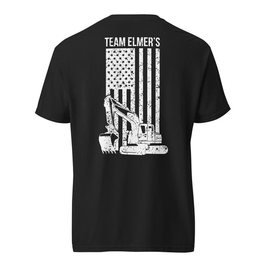 Team Elmer's Excavator Flag | Unisex Heavyweight T-Shirt