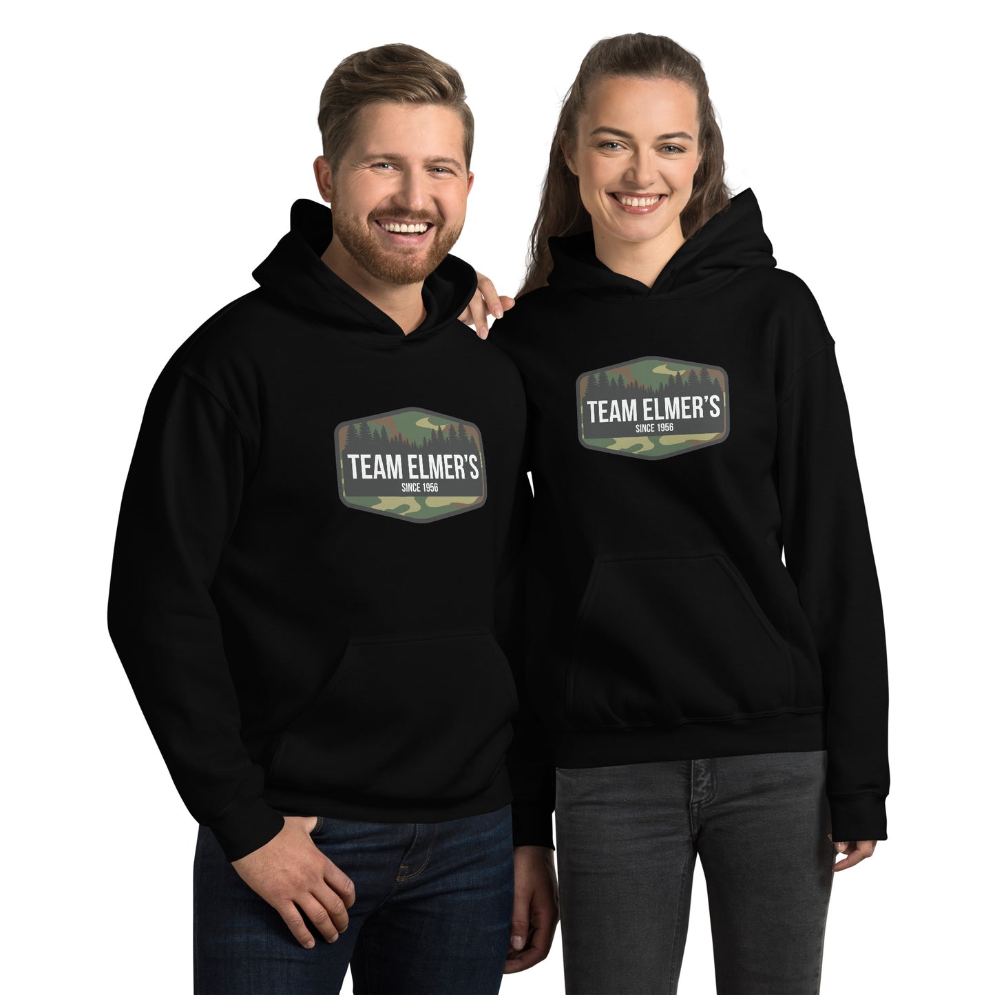 Team Elmer's Traditional Camo Badge Unisex Hoodie