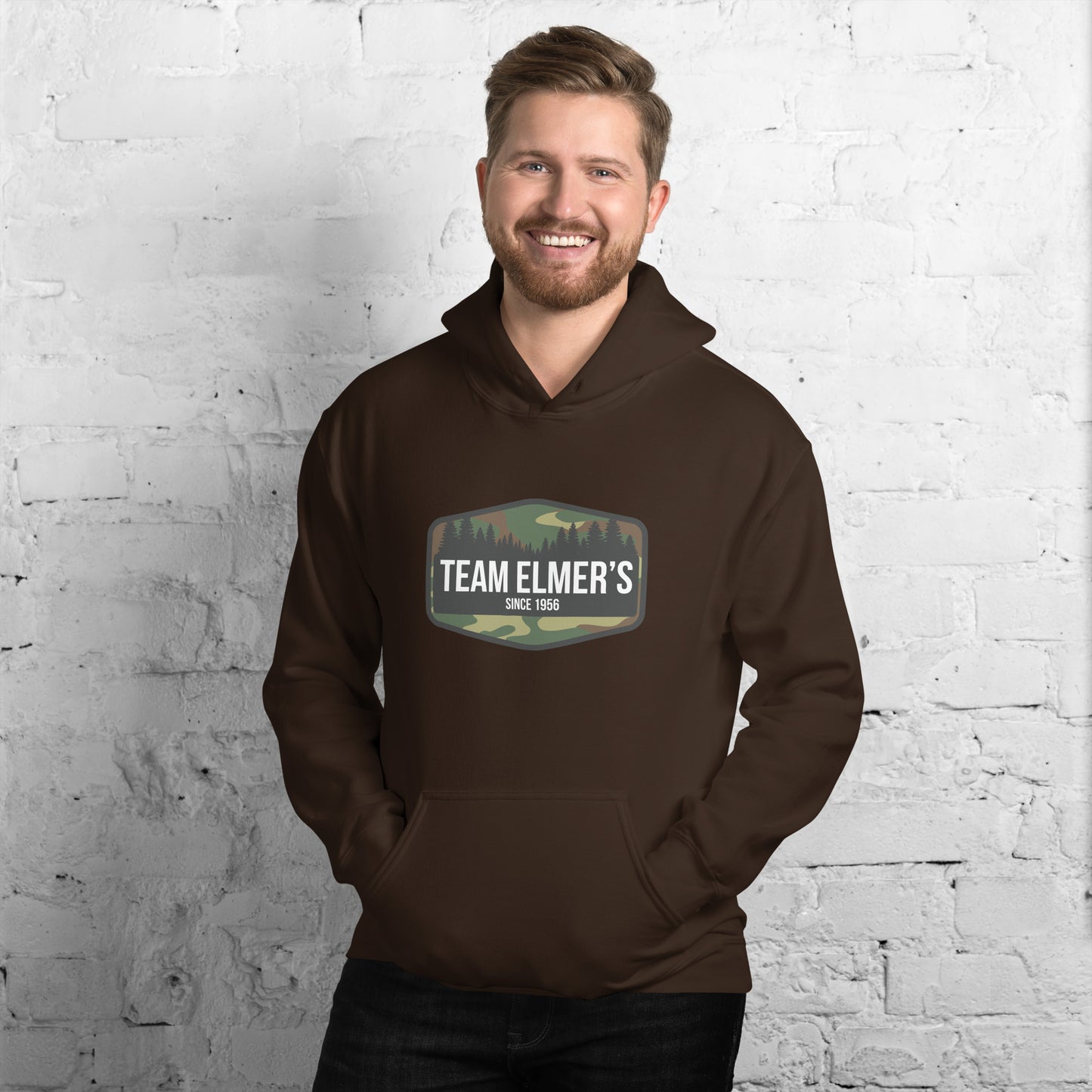 Team Elmer's Traditional Camo Badge Unisex Hoodie