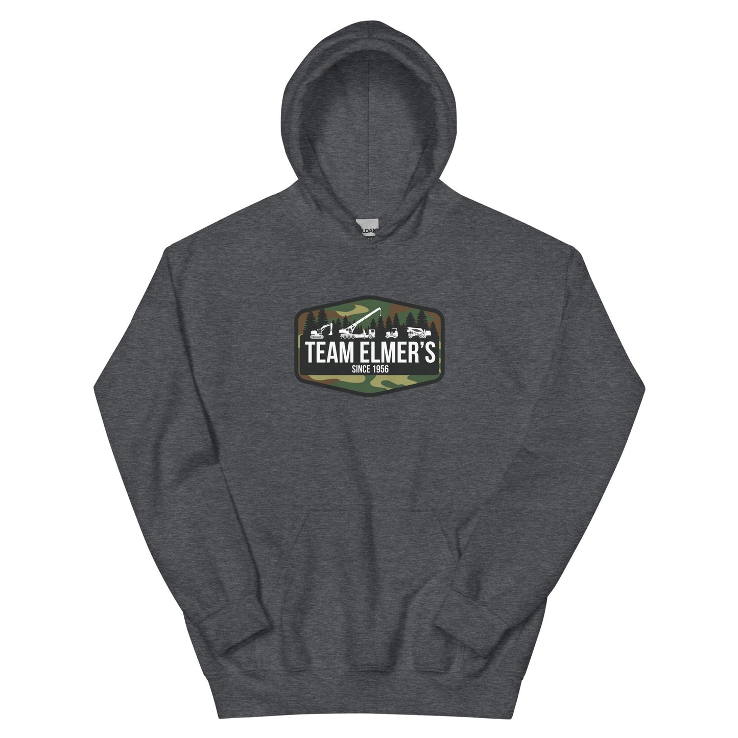 Team Elmer's Traditional Camo Equipment Badge Unisex Hoodie