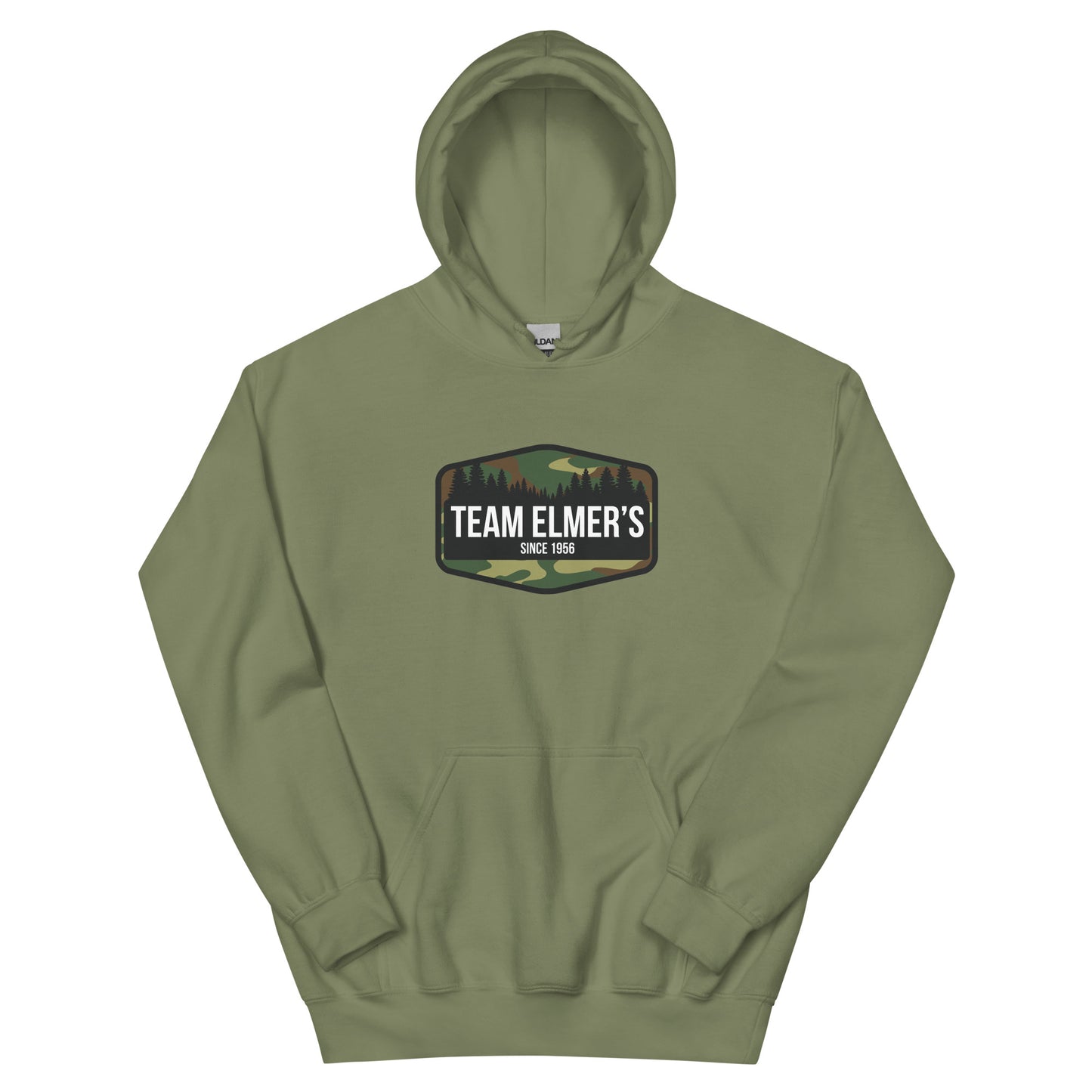 Team Elmer's Traditional Camo Badge Unisex Hoodie