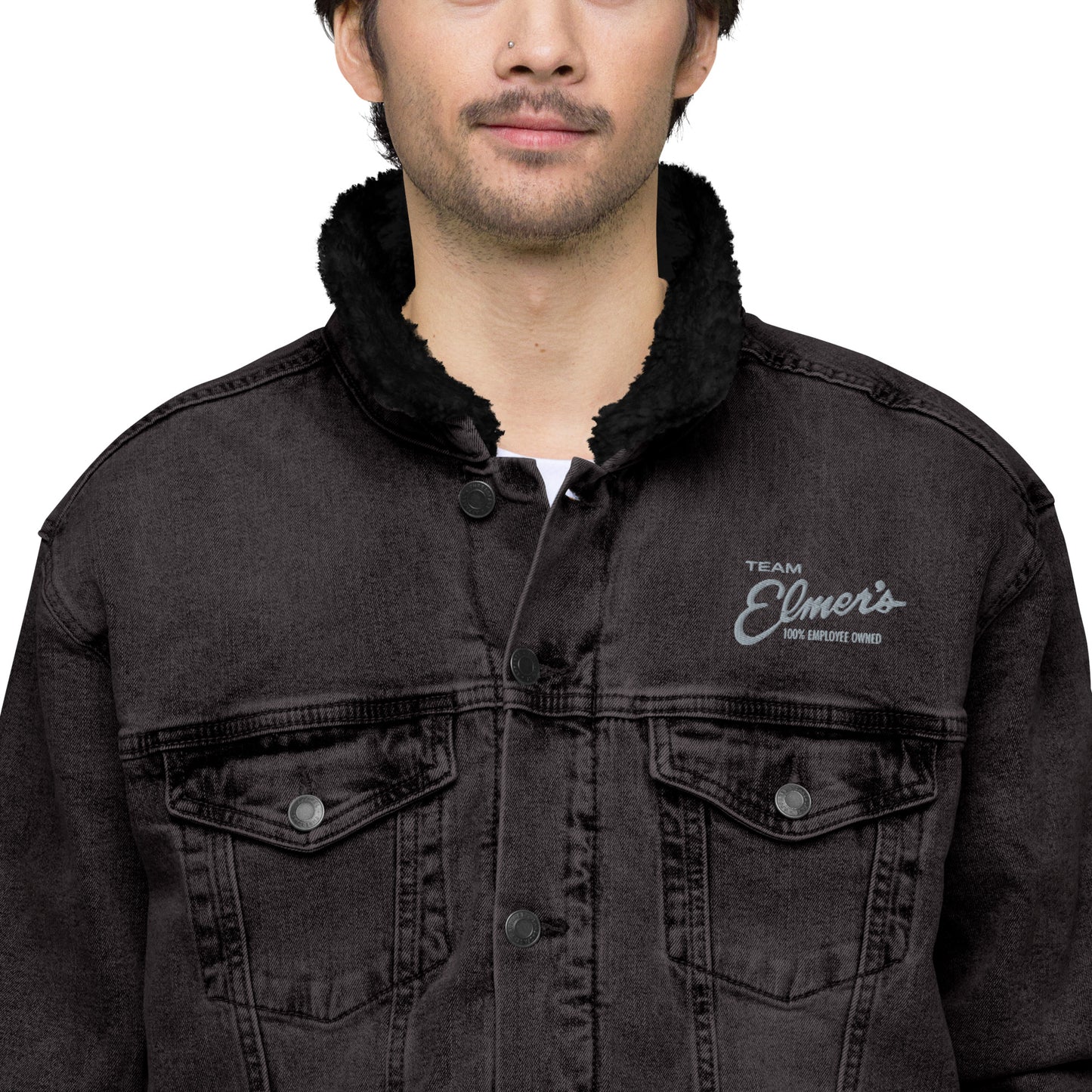 Team Elmer's Unisex Denim Sherpa Jacket