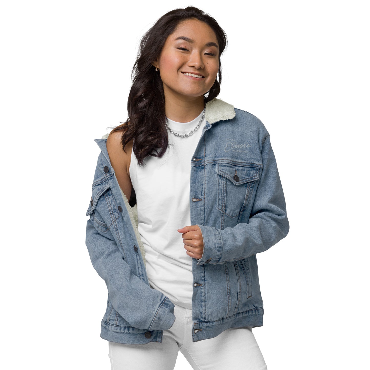 Team Elmer's Unisex Denim Sherpa Jacket