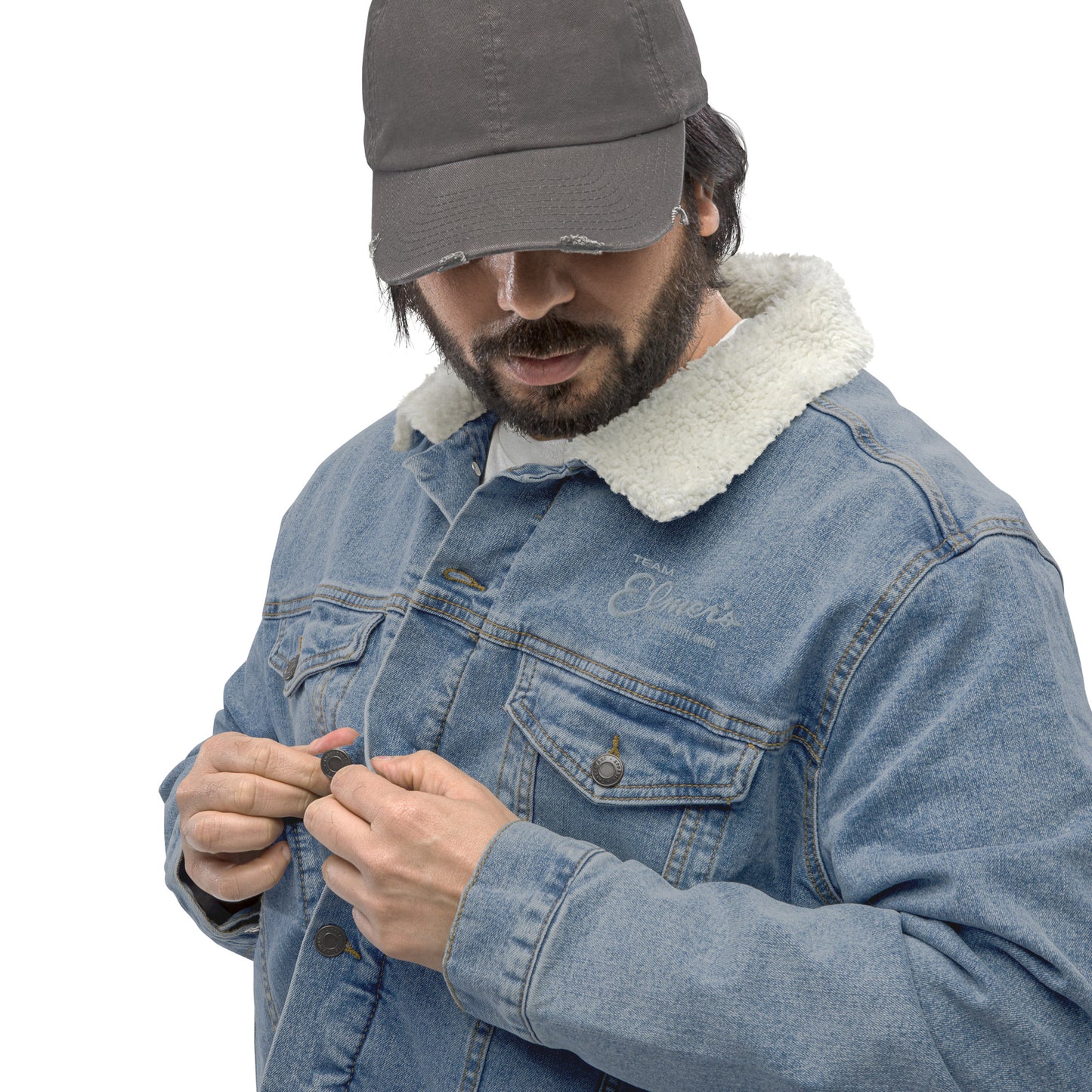 Team Elmer's Unisex Denim Sherpa Jacket