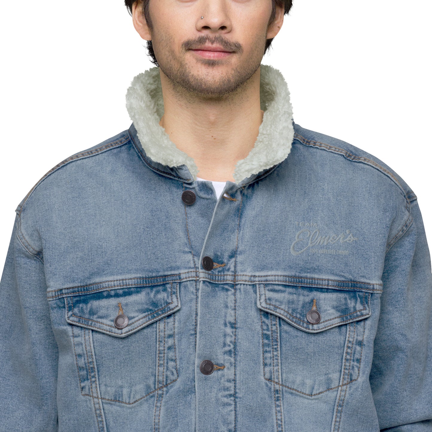 Team Elmer's Unisex Denim Sherpa Jacket